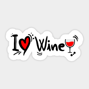 Wine Is My Valentine Sticker